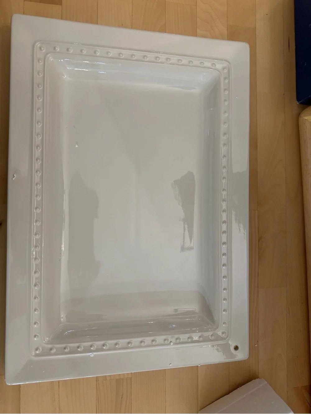 Nora Fleming F6 retired rectangle platter White Stoneware Platter